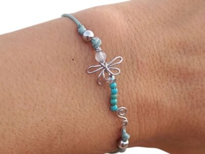 Pulsera hilo y Libélula turquesa